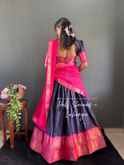 SOWMYA - Cotton Silk Half Saree Lehenga