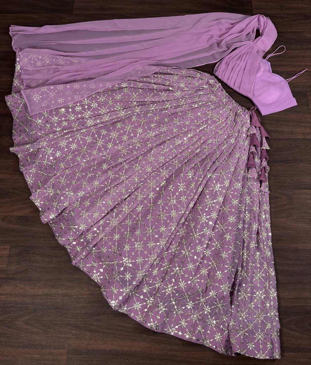 Poonam Purple Lehenga with Readymade Blouse