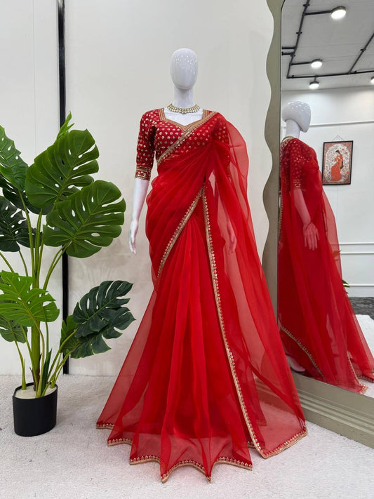 KHANI — Organza Shimmer Saree