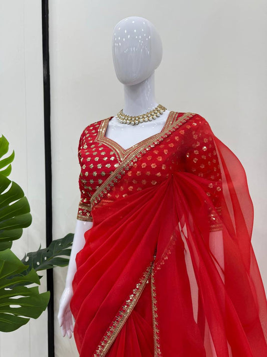 KHANI — Organza Shimmer Saree