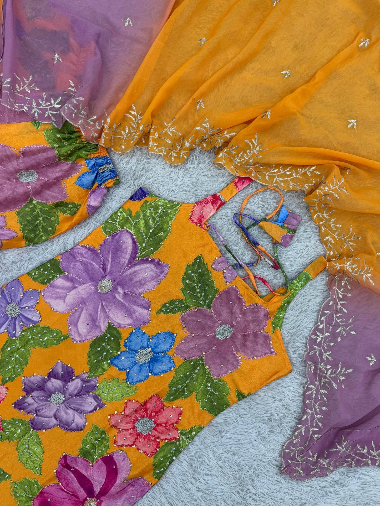 ALENE — Mustard Floral Sharara Suit