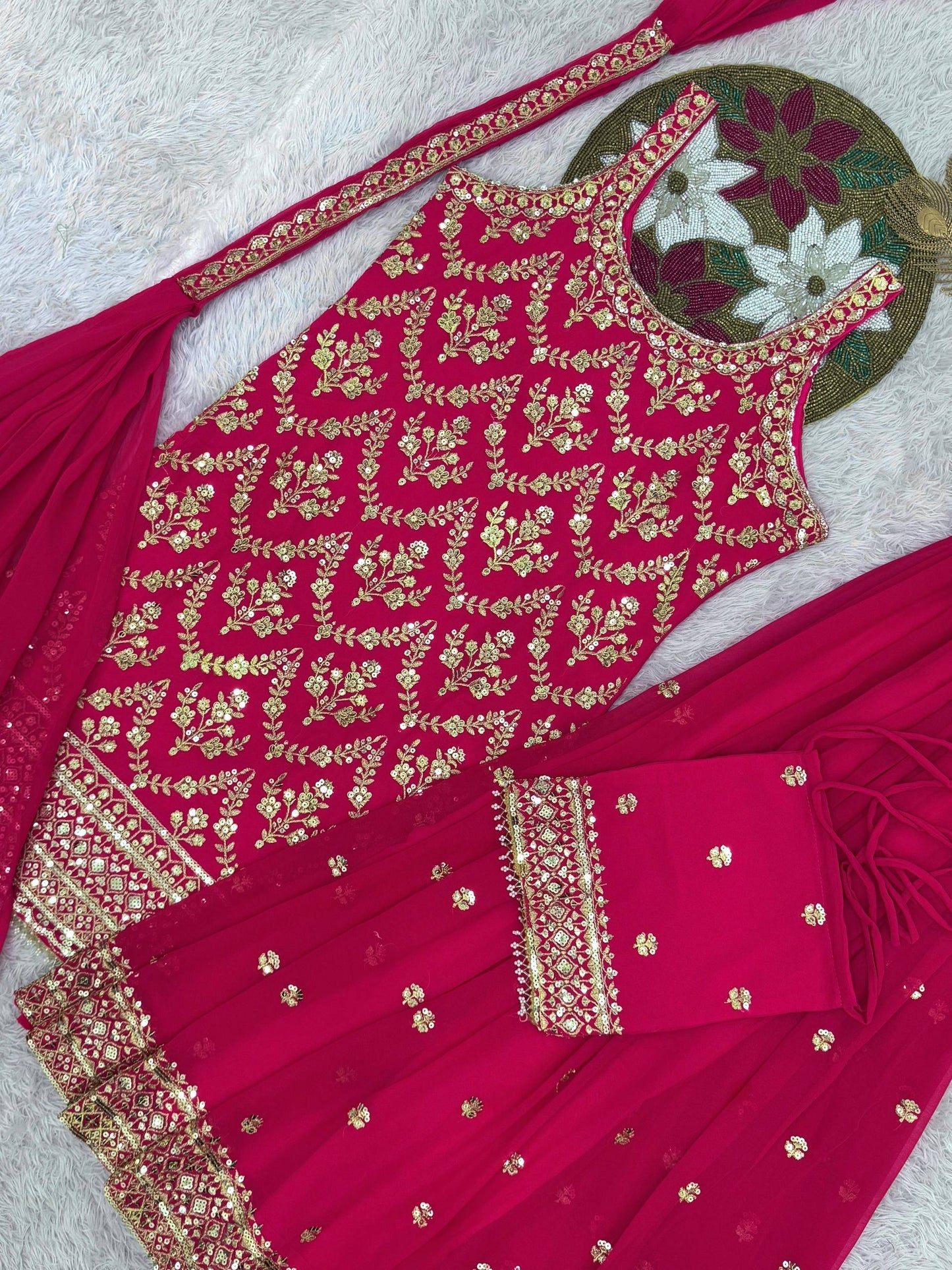 ISHIKA —Designer Pallazo Suit with Free Potli Bag Set