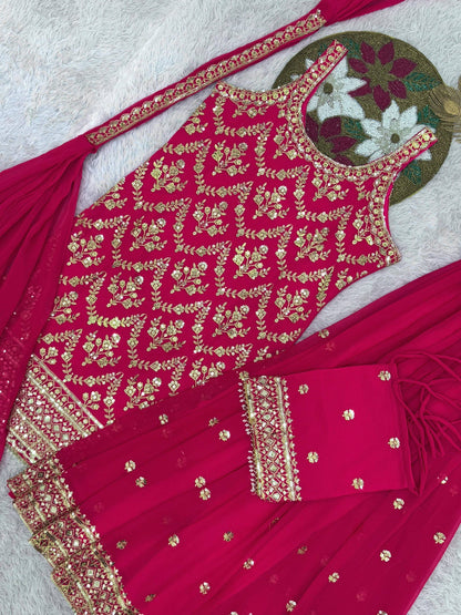ISHIKA —Designer Pallazo Suit with Free Potli Bag Set