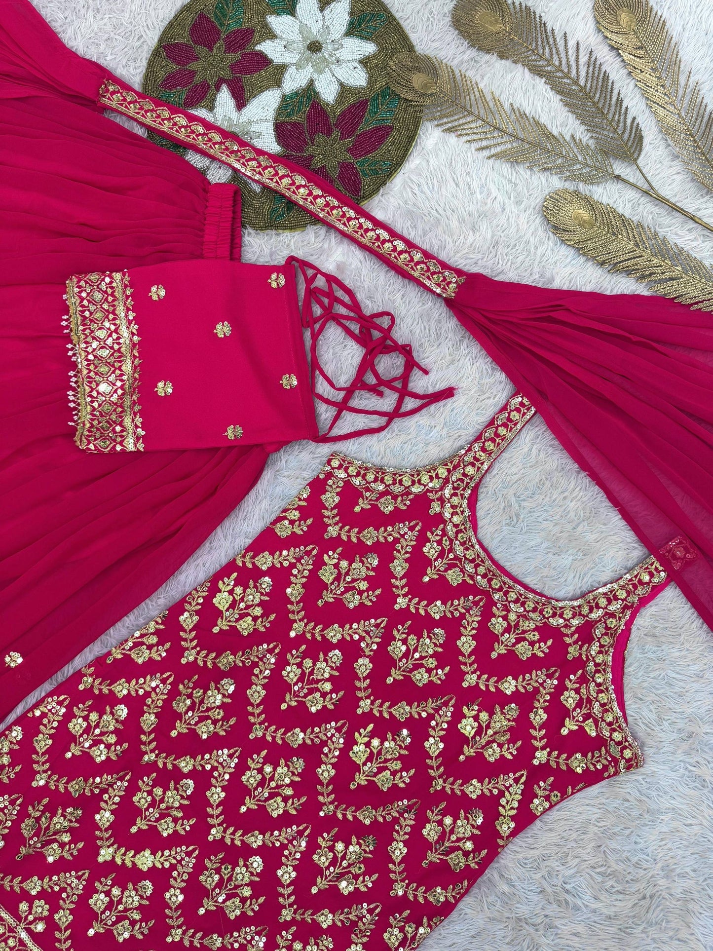 ISHIKA —Designer Pallazo Suit with Free Potli Bag Set