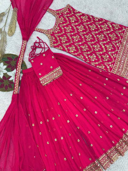 ISHIKA —Designer Pallazo Suit with Free Potli Bag Set