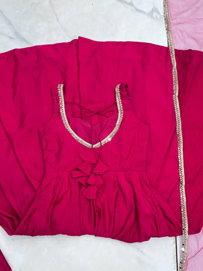 KARINAA - Chanderi Silk Anarkali x Tassel Back Suit