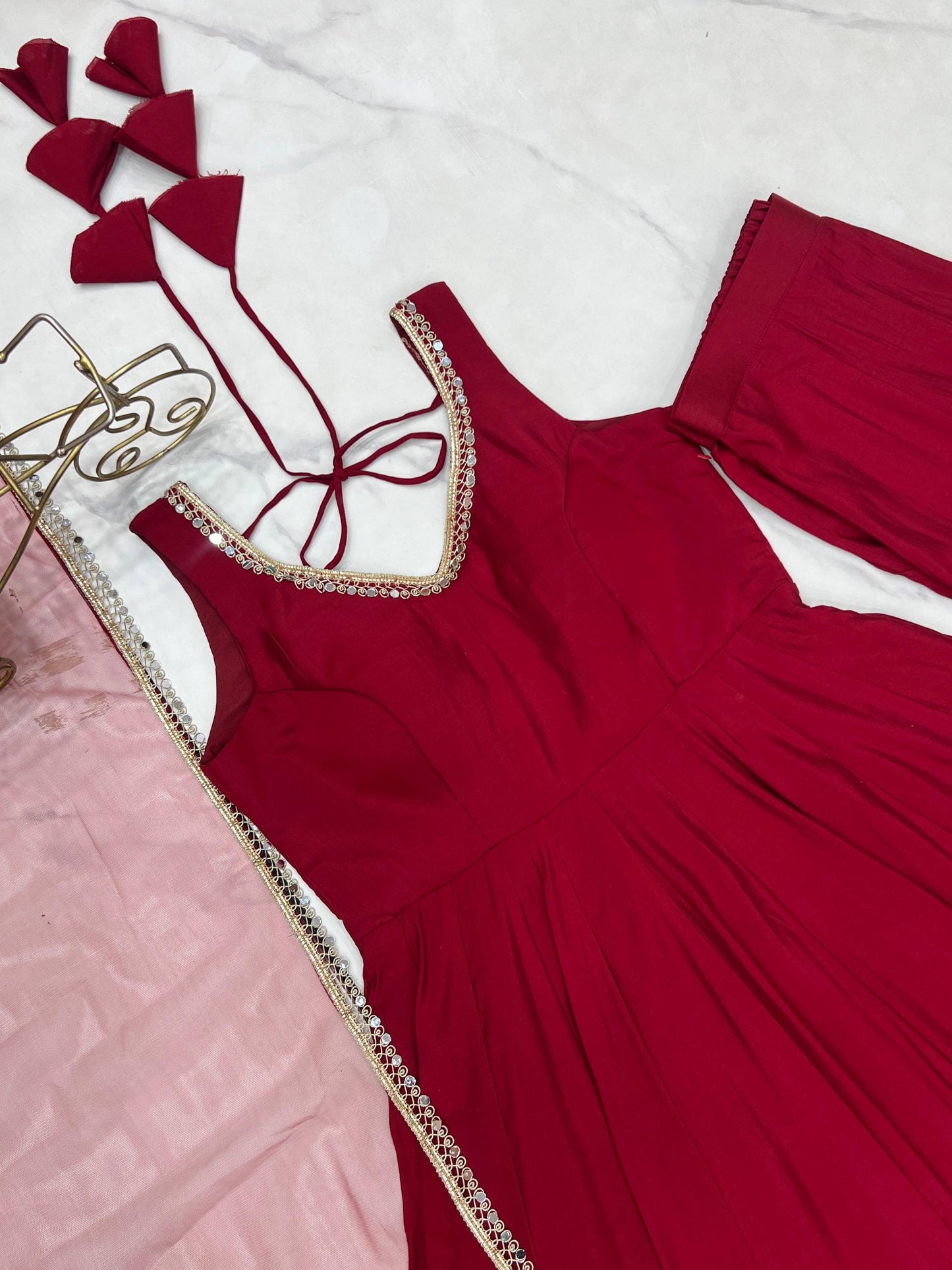 KARINAA - Chanderi Silk Anarkali x Tassel Back Suit