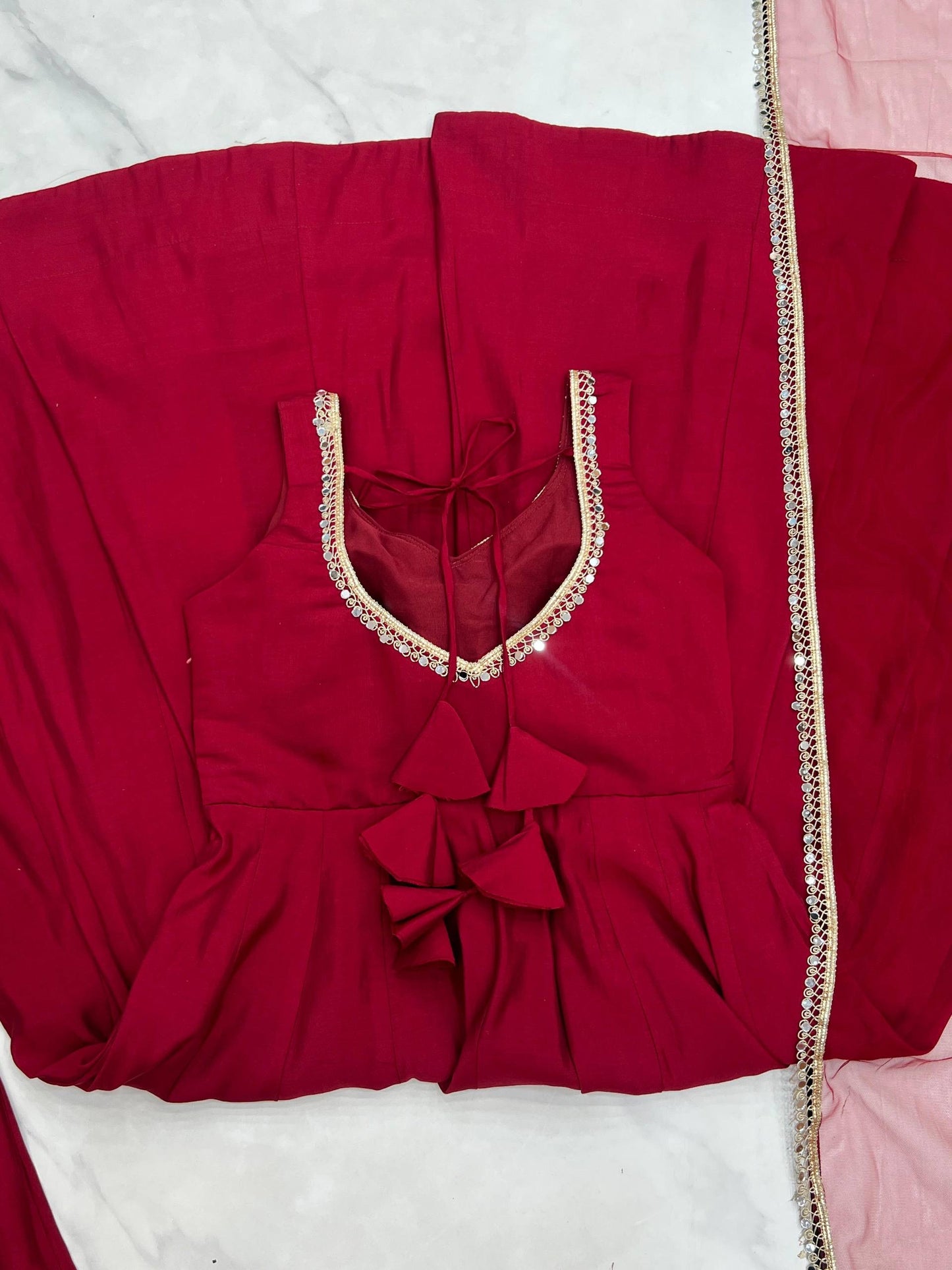 KARINAA - Chanderi Silk Anarkali x Tassel Back Suit