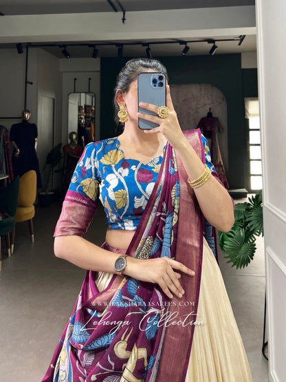 URVI — Kalamkari Half Sarees Lehenga