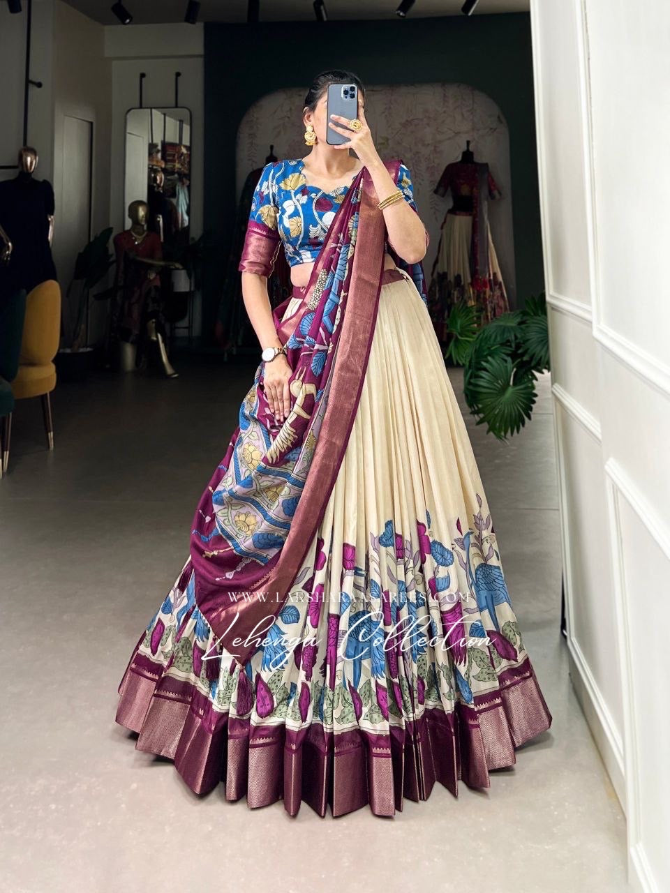 URVI — Kalamkari Half Sarees Lehenga