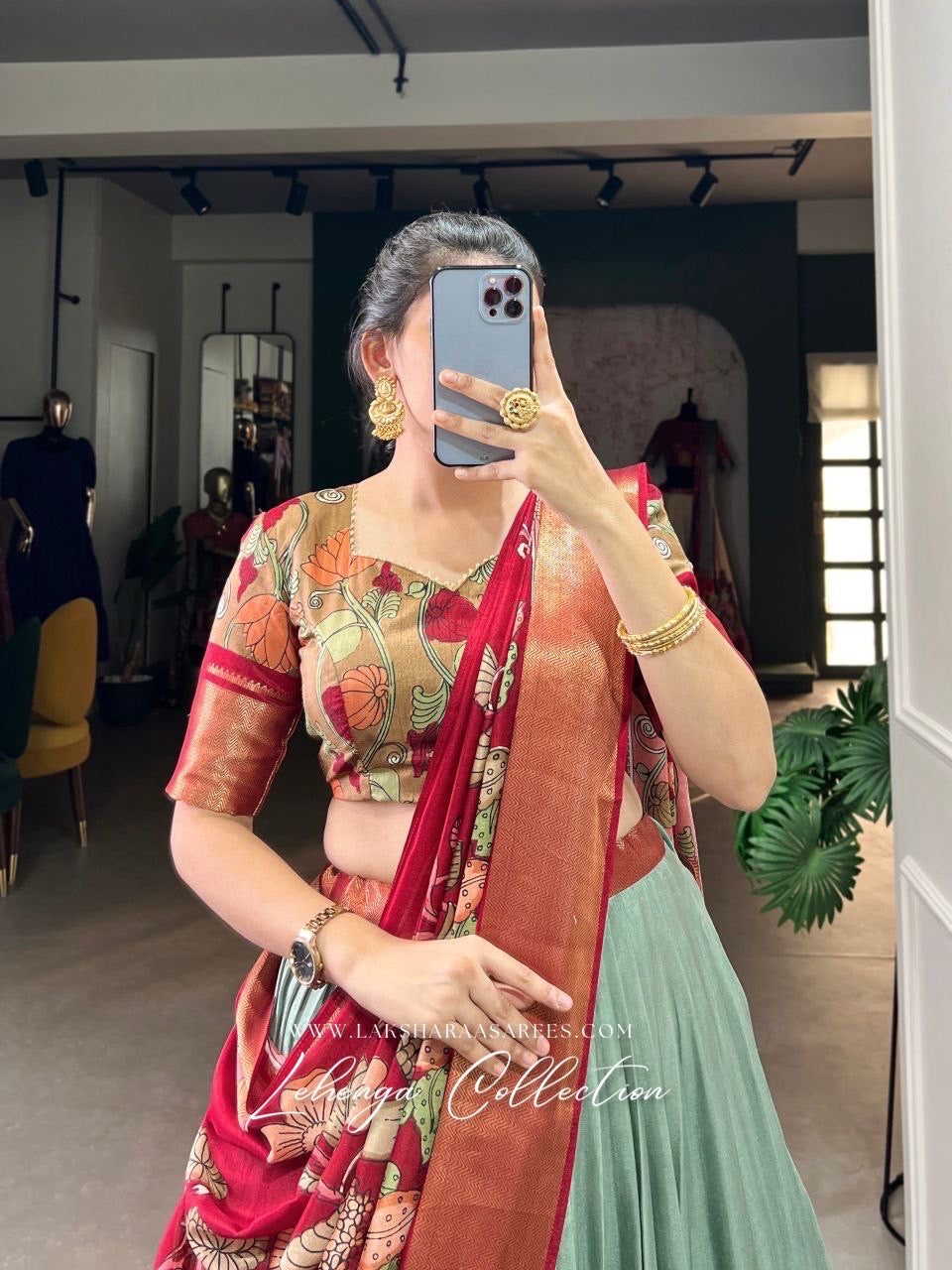 URVI — Kalamkari Half Sarees Lehenga