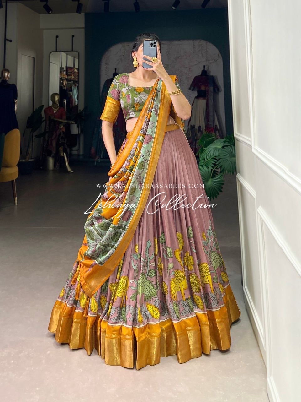 URVI — Kalamkari Half Sarees Lehenga