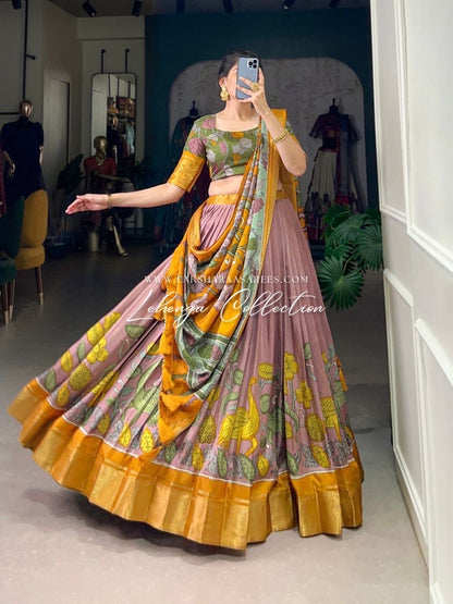 URVI — Kalamkari Half Sarees Lehenga