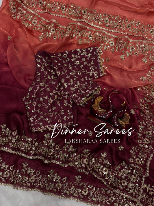 ROSALIE 2.0 — Ombre Fandy Chiffon Saree