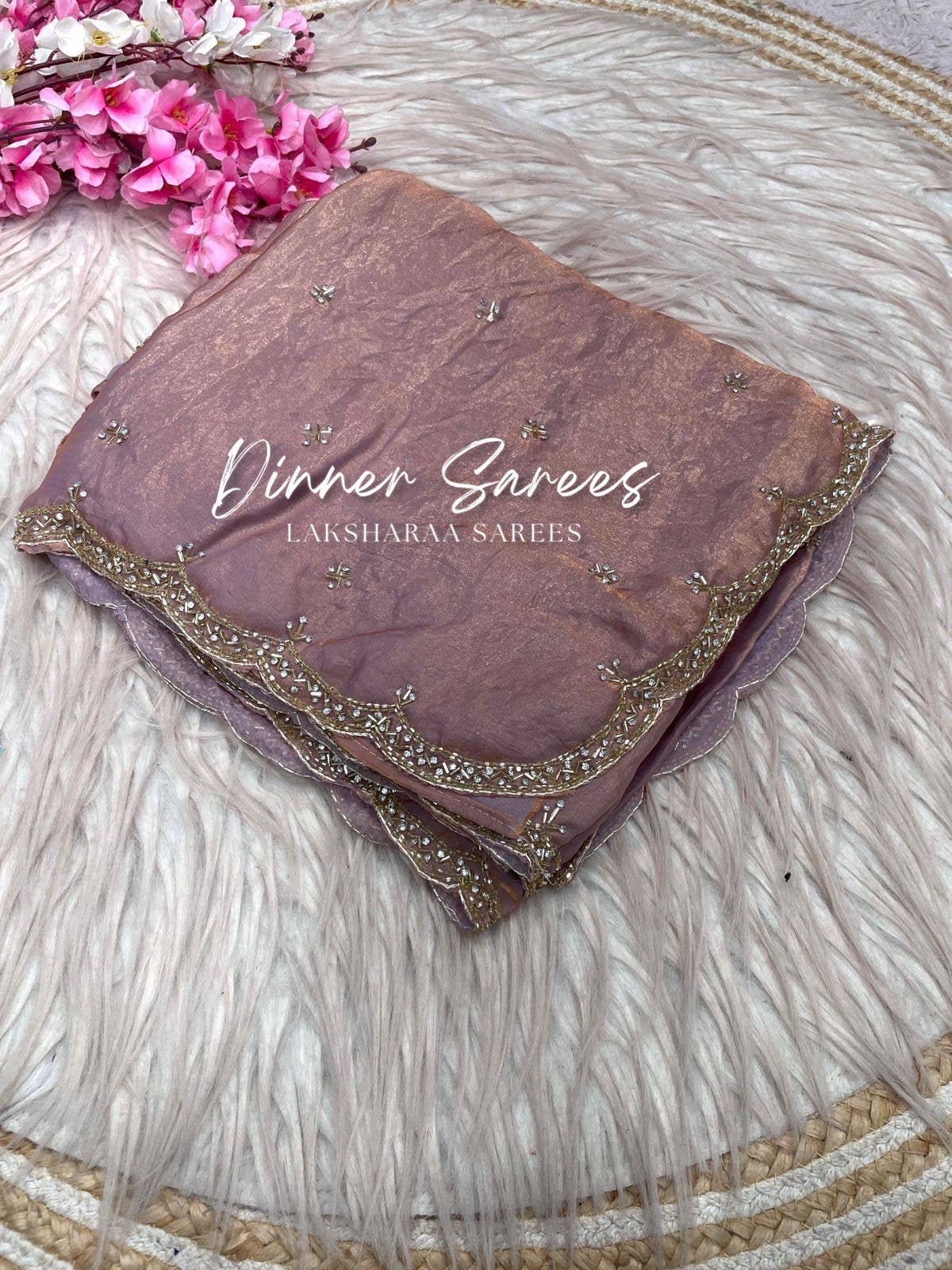 SARIKA 2.0 - Premium shimmer silk saree with stone border