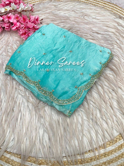 SARIKA 2.0 - Premium shimmer silk saree with stone border