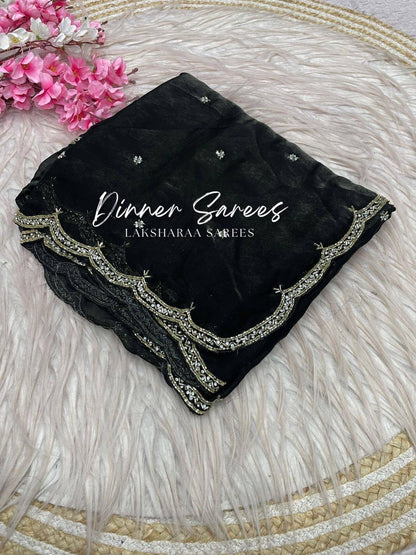 SARIKA 2.0 - Premium shimmer silk saree with stone border