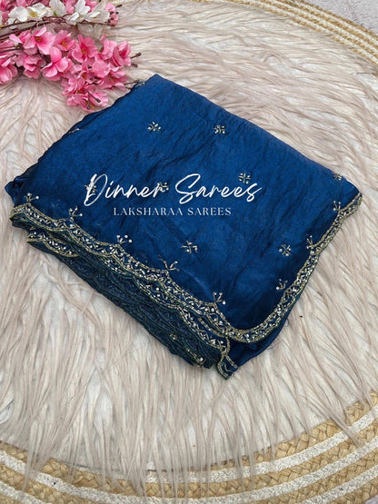 SARIKA 2.0 - Premium shimmer silk saree with stone border
