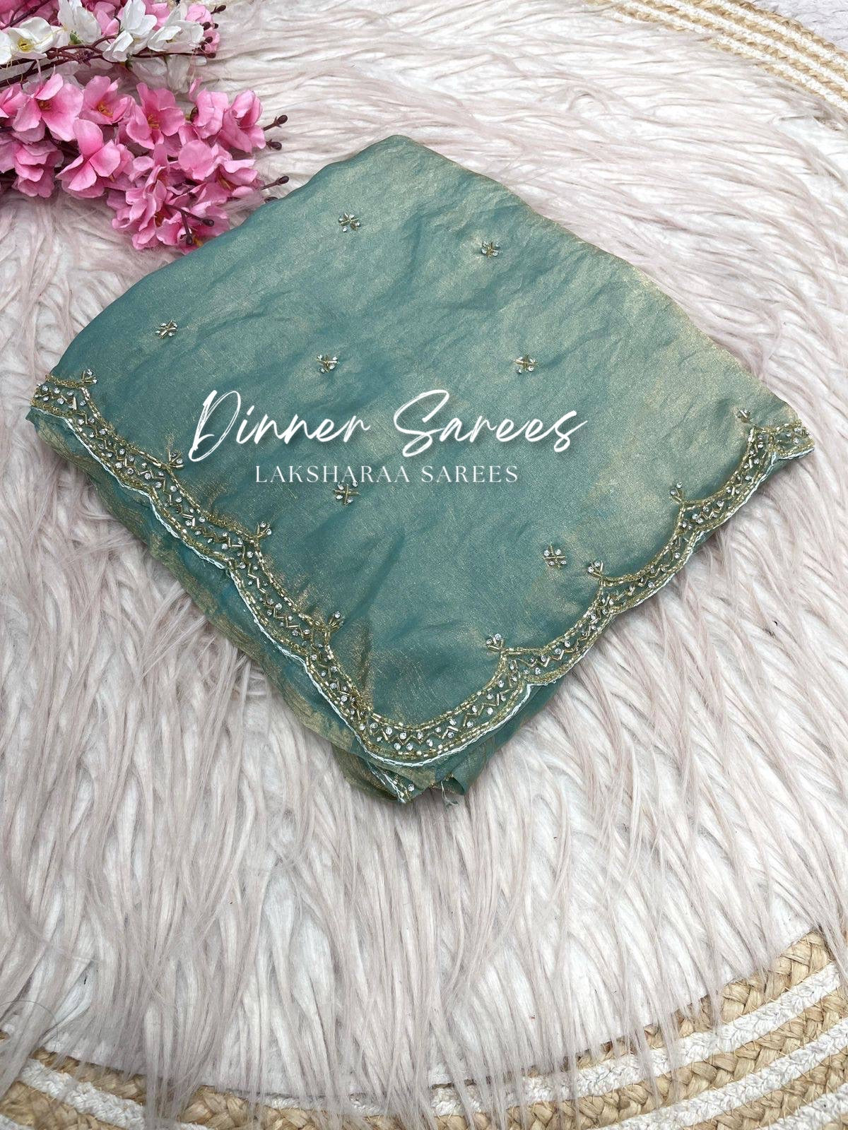 SARIKA 2.0 - Premium shimmer silk saree with stone border