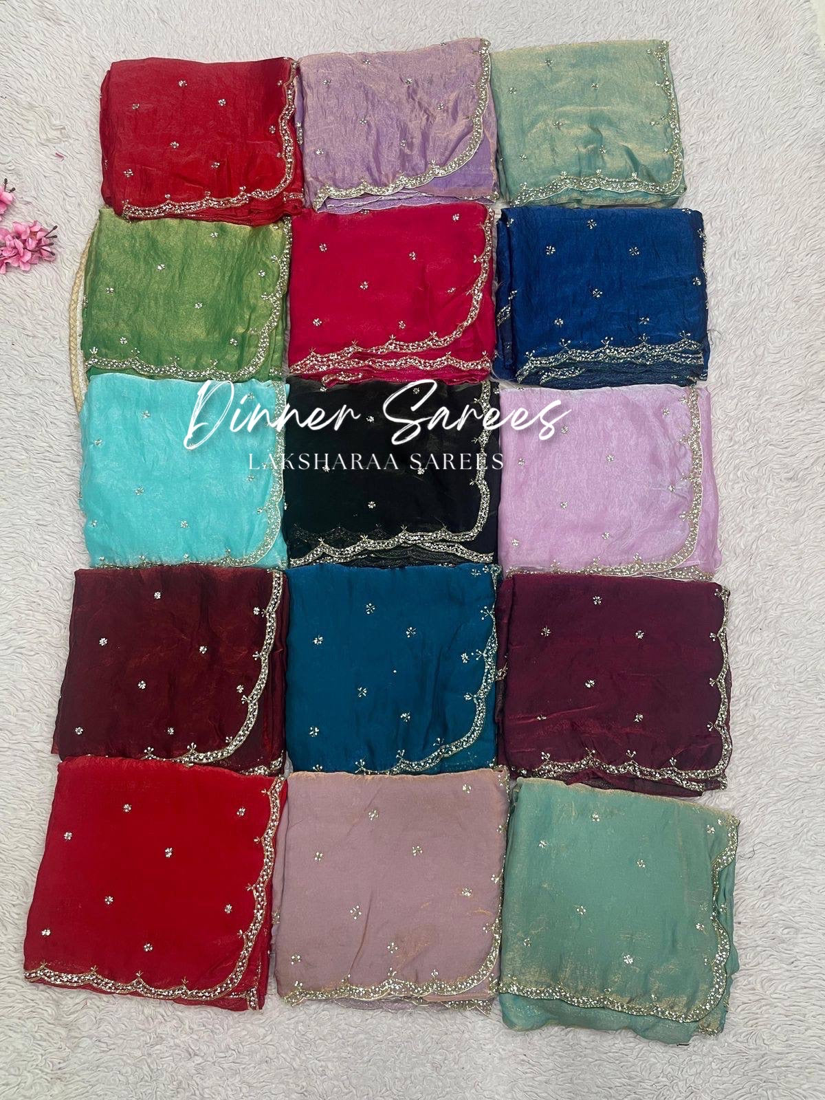 SARIKA 2.0 - Premium shimmer silk saree with stone border