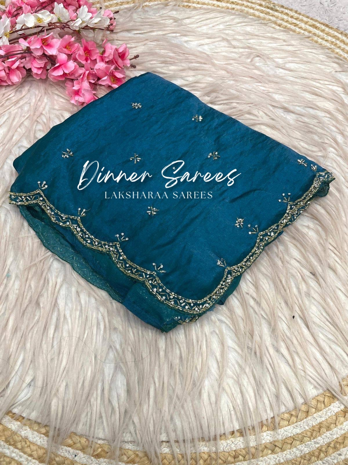 SARIKA 2.0 - Premium shimmer silk saree with stone border