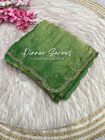 SARIKA 2.0 - Premium shimmer silk saree with stone border