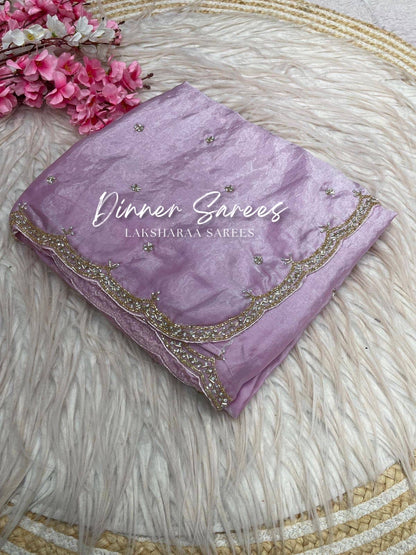 SARIKA 2.0 - Premium shimmer silk saree with stone border