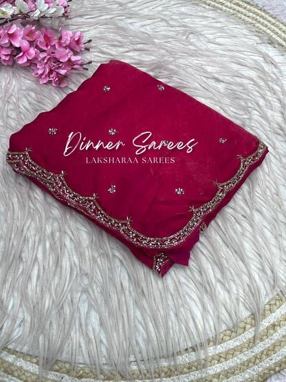 SARIKA 2.0 - Premium shimmer silk saree with stone border