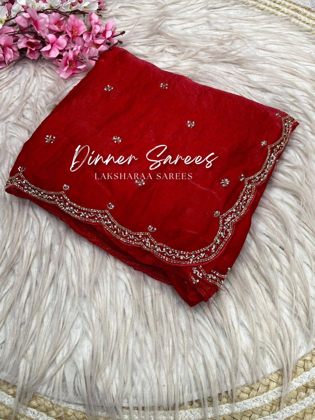 SARIKA 2.0 - Premium shimmer silk saree with stone border