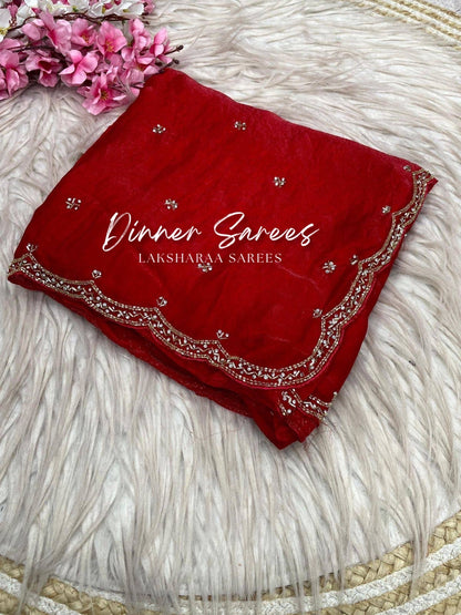 SARIKA 2.0 - Premium shimmer silk saree with stone border