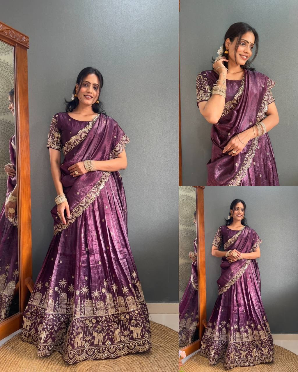 Half  purple saree