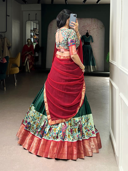 MEHAA — Kalamkari Half Saree Lehenga ( fully stitched)