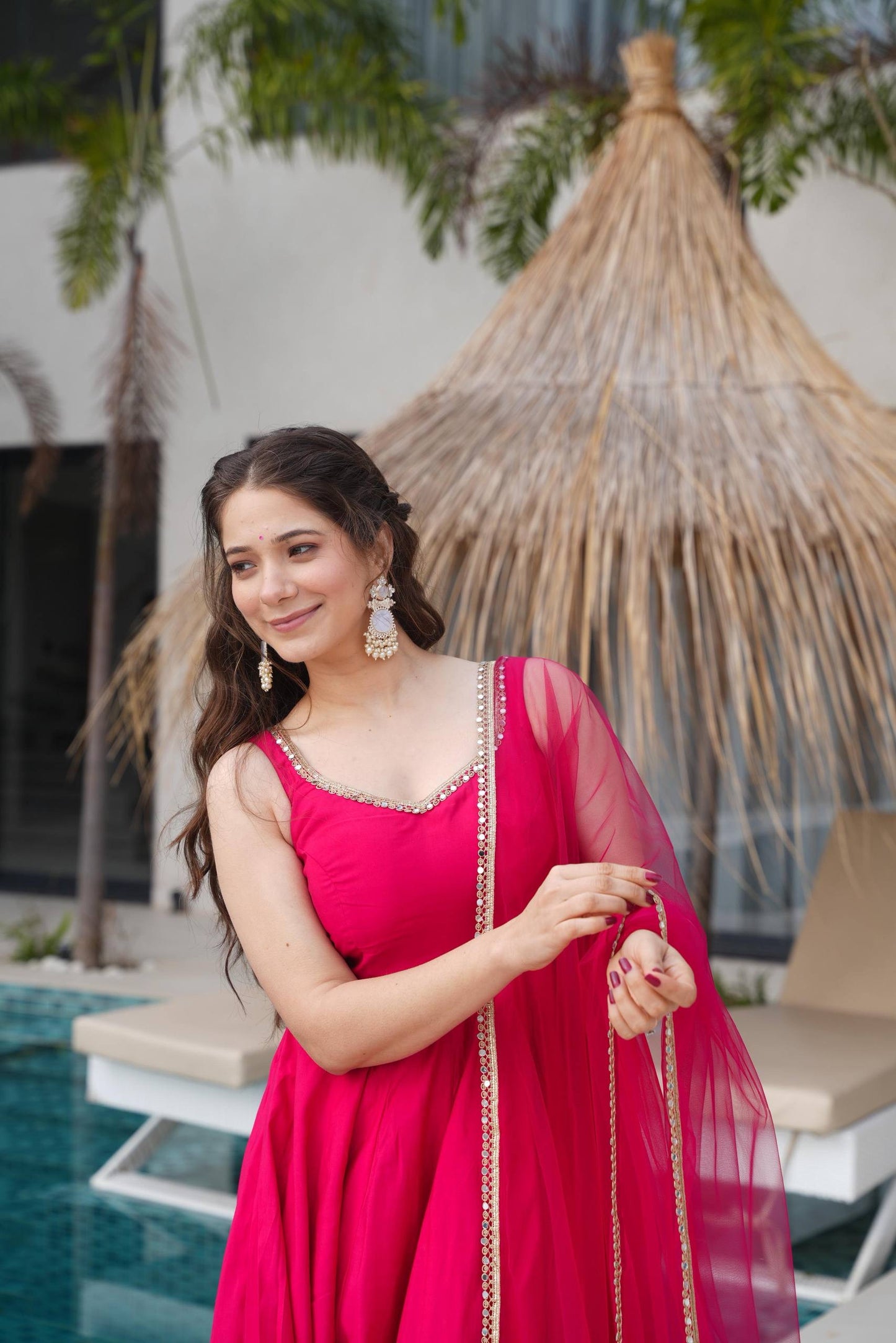 KARINAA - Chanderi Silk Anarkali x Tassel Back Suit