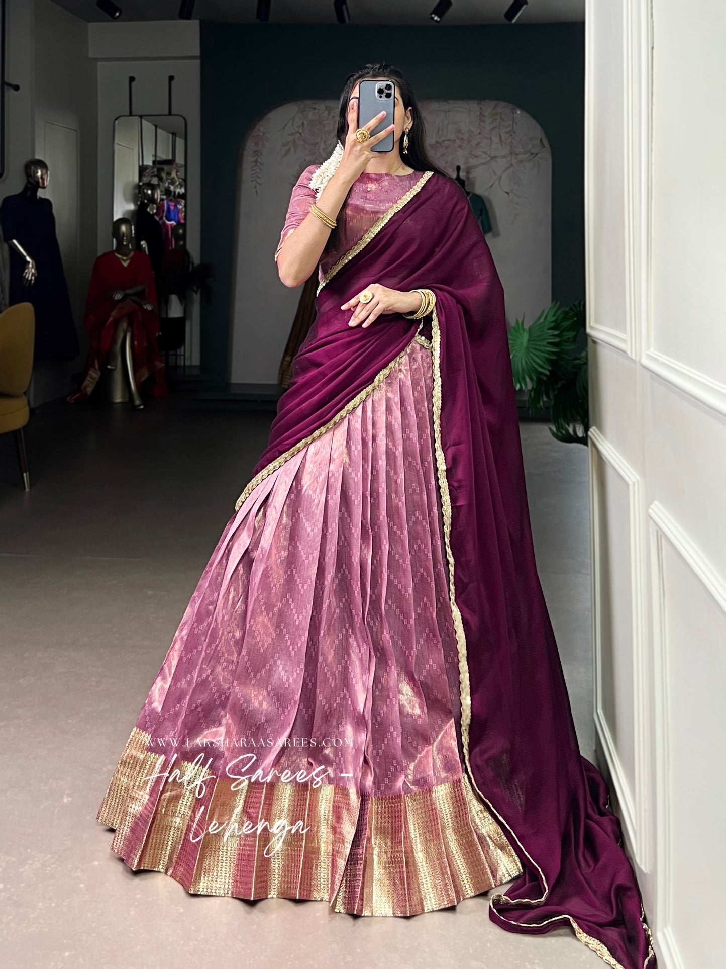 BINDYA 2.0 — Silky Half Saree Lehenga