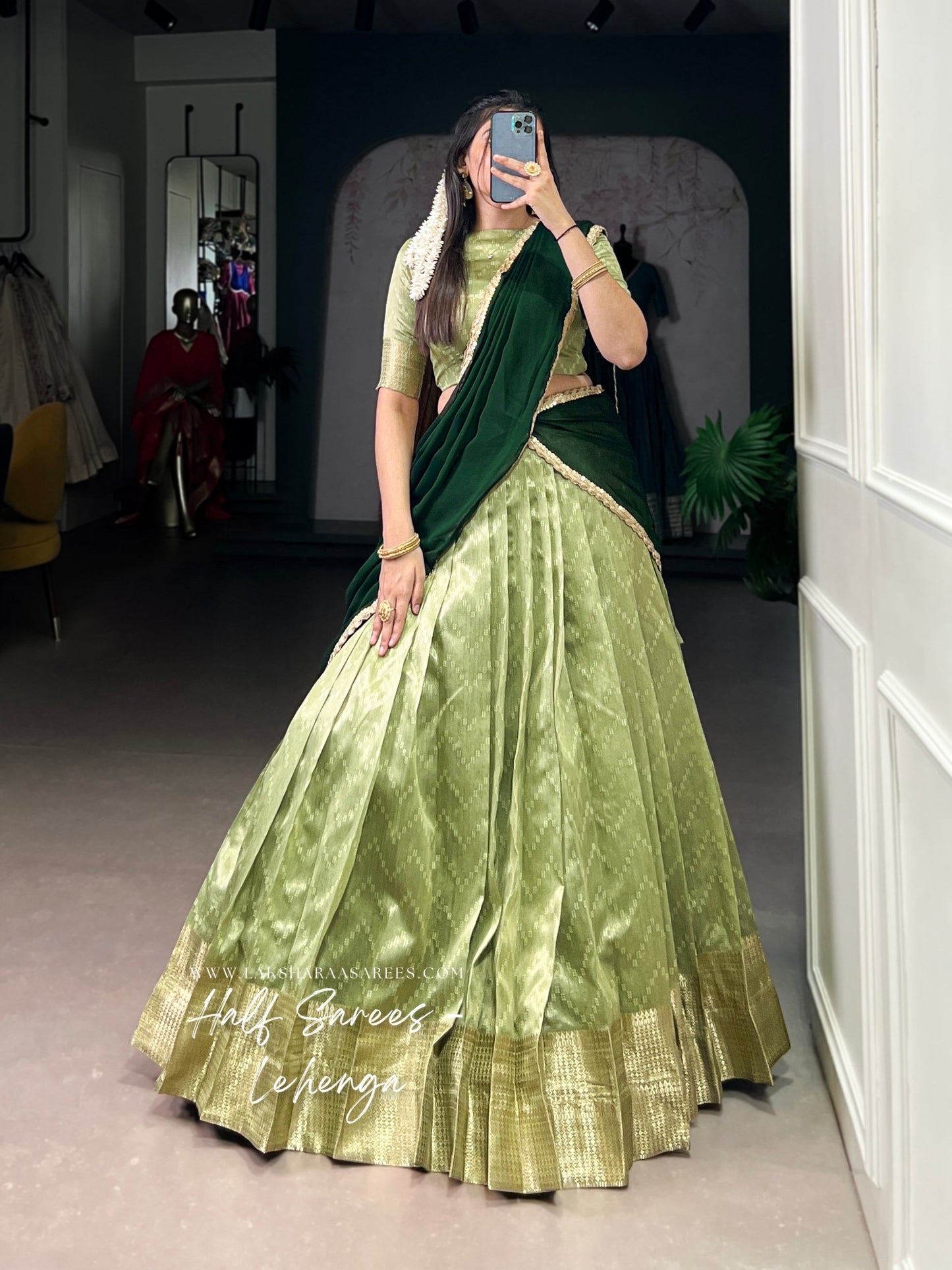 BINDYA 2.0 — Silky Half Saree Lehenga