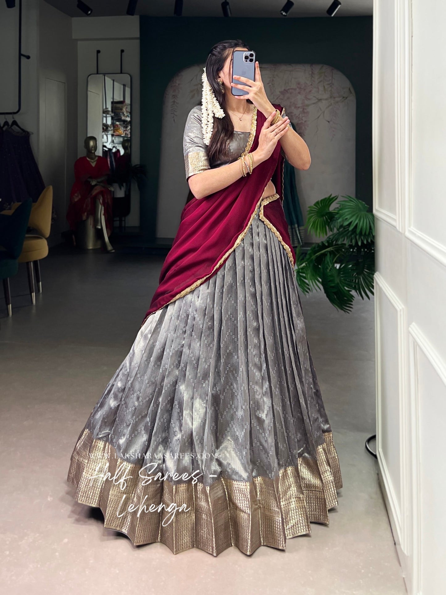 BINDYA 2.0 — Silky Half Saree Lehenga