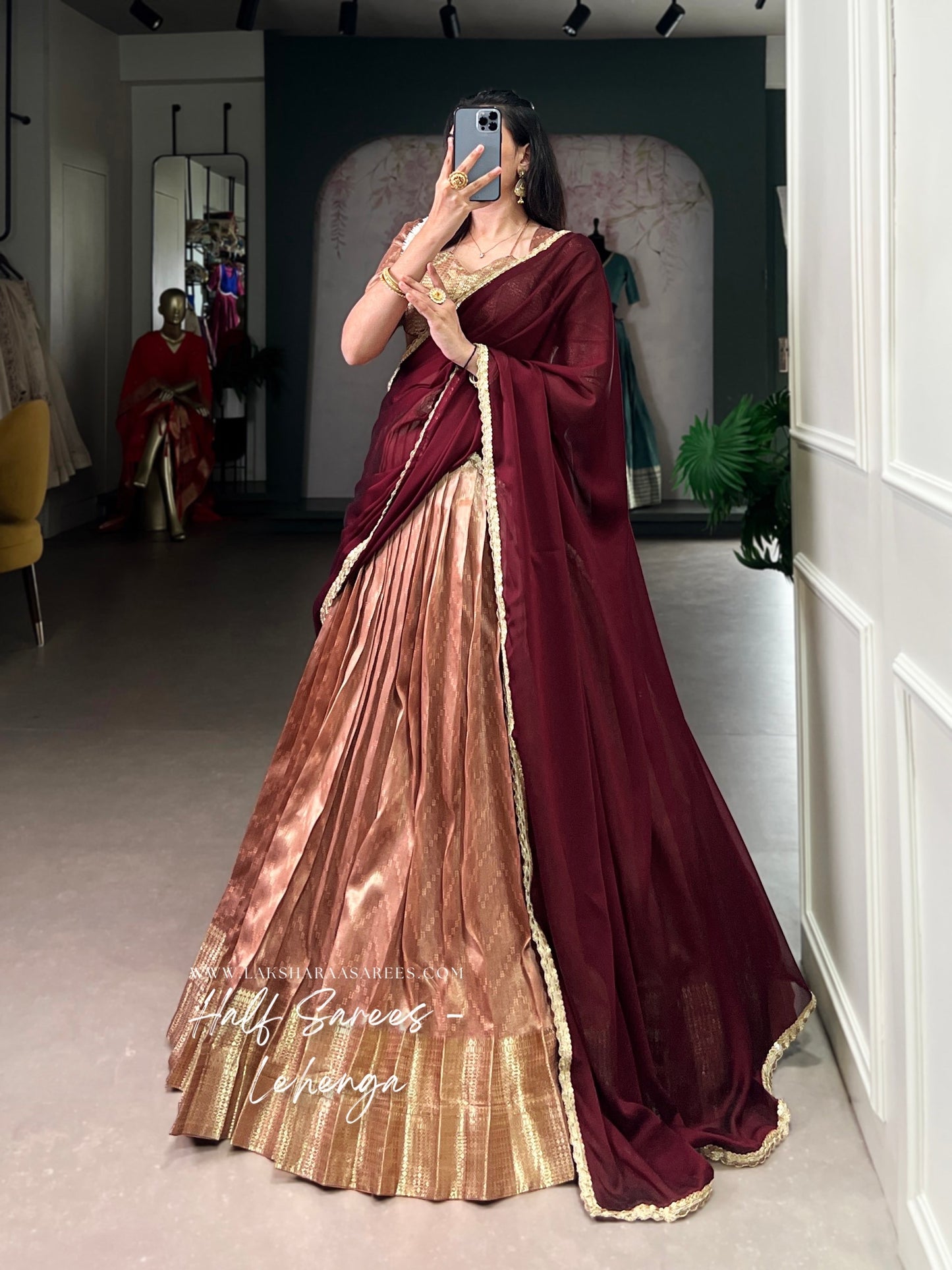 BINDYA 2.0 — Silky Half Saree Lehenga