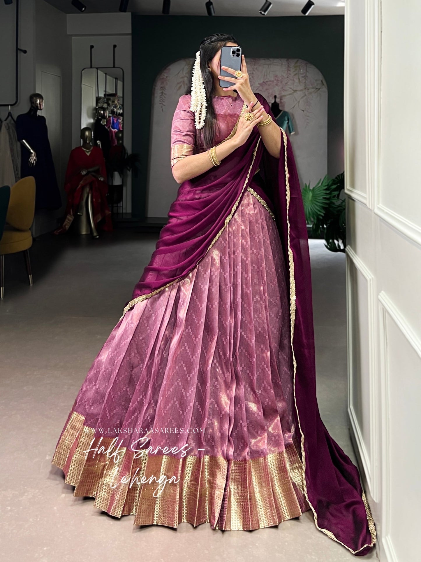 BINDYA 2.0 — Silky Half Saree Lehenga