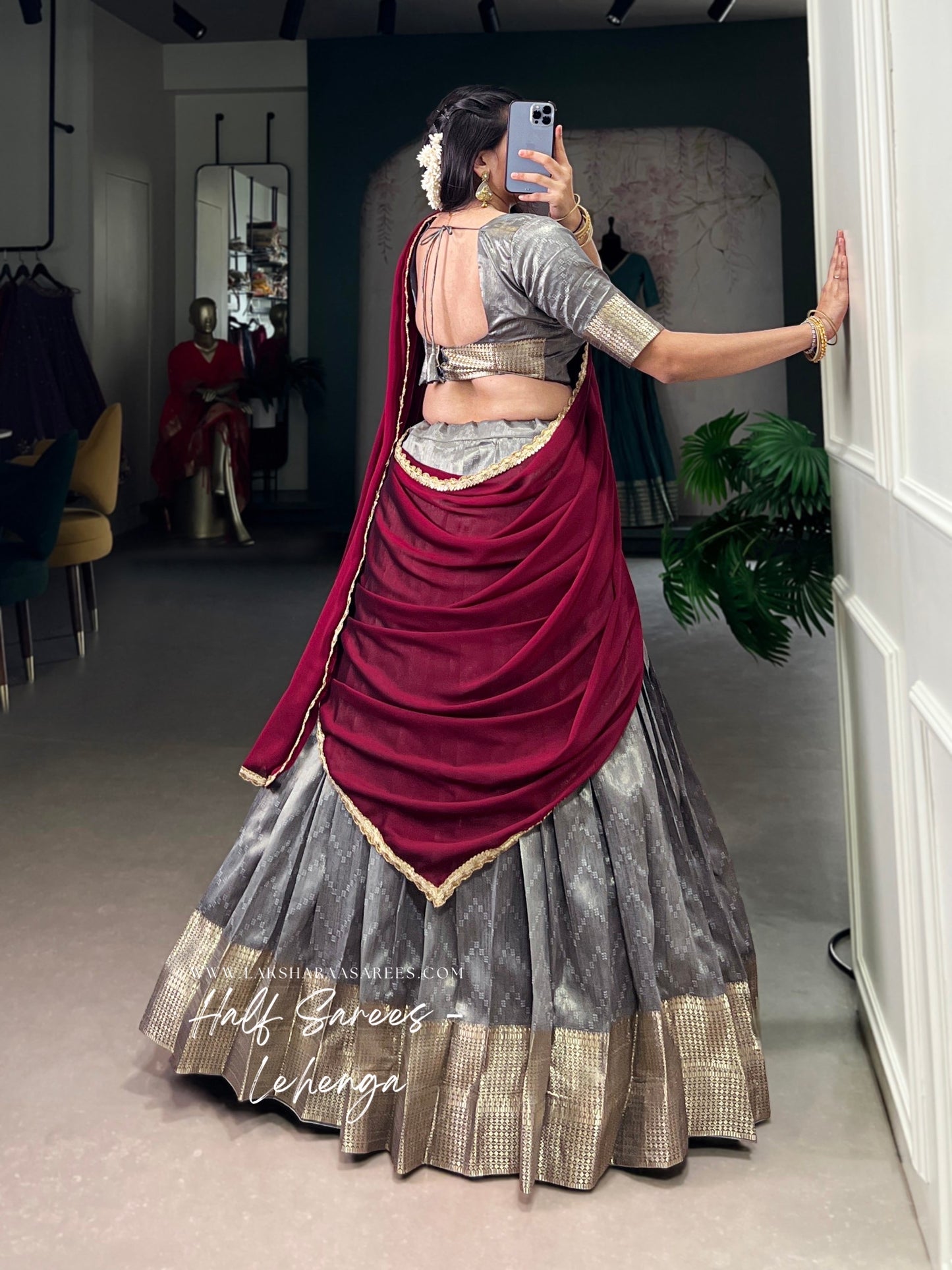 BINDYA 2.0 — Silky Half Saree Lehenga