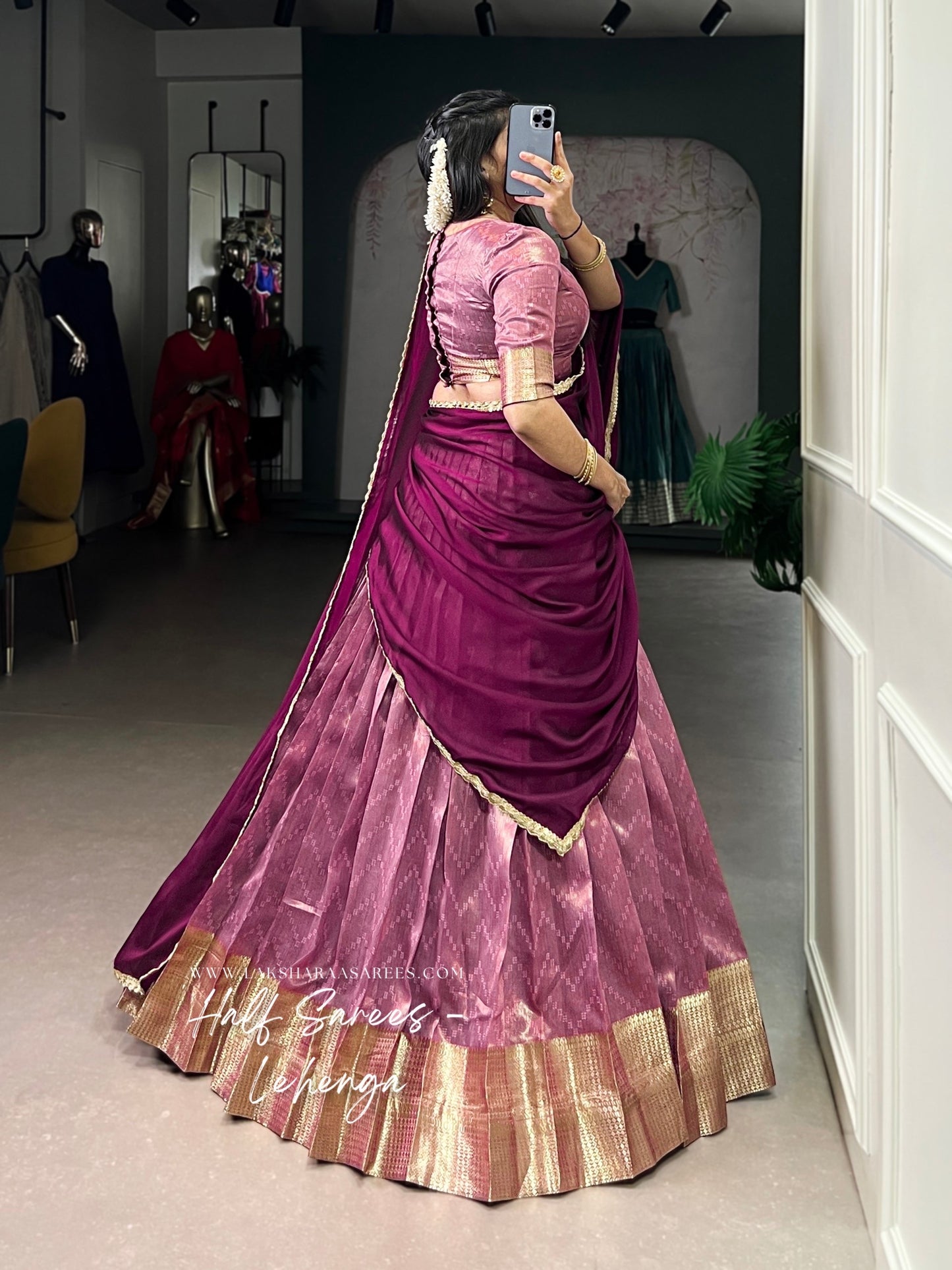 BINDYA 2.0 — Silky Half Saree Lehenga