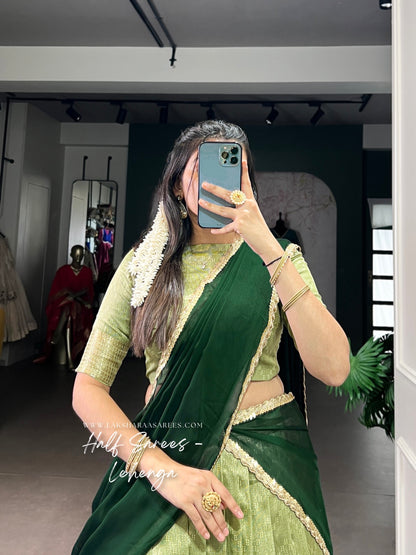BINDYA 2.0 — Silky Half Saree Lehenga