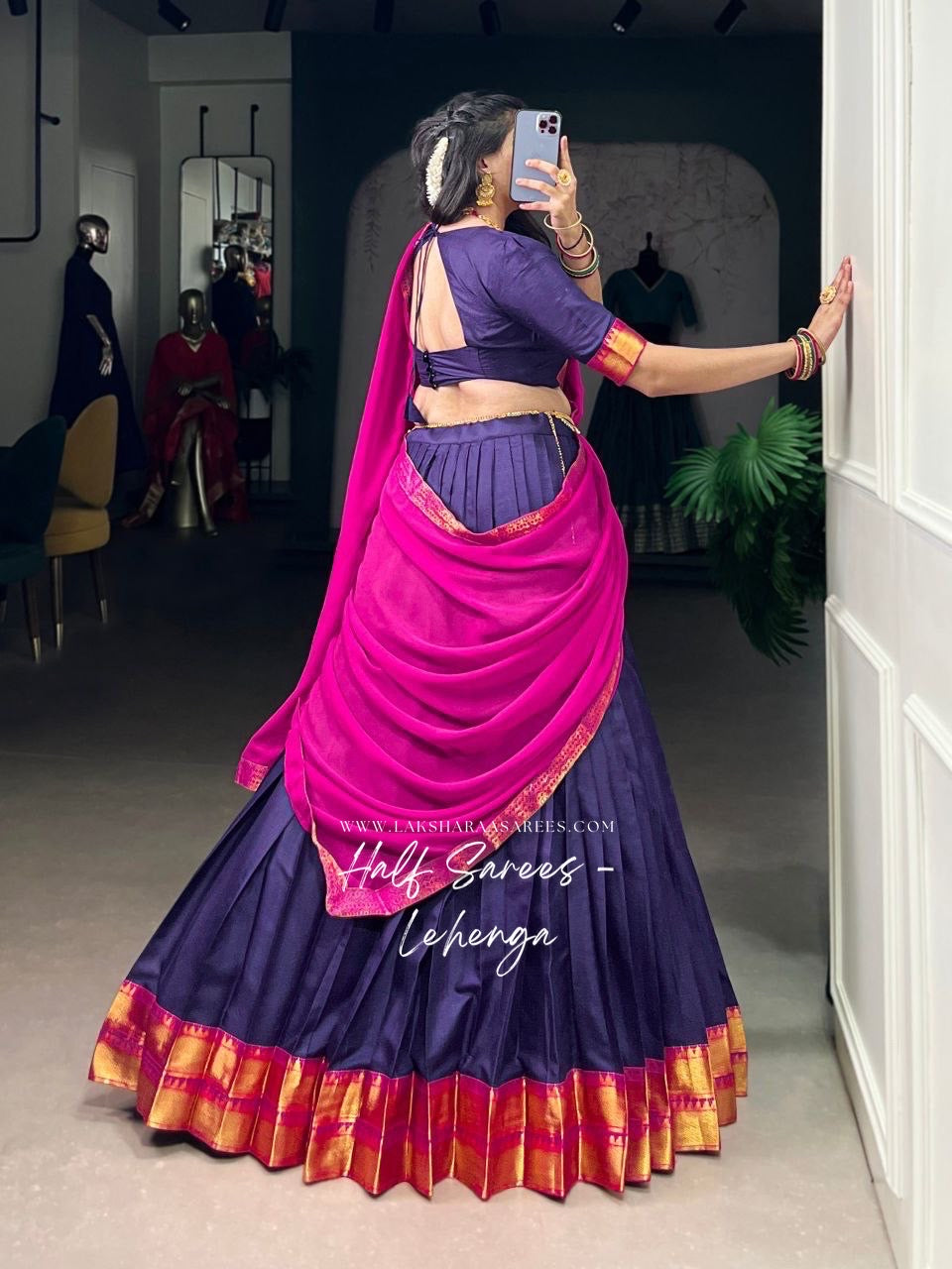 YALINI — Poly Cotton Half Saree Lehenga