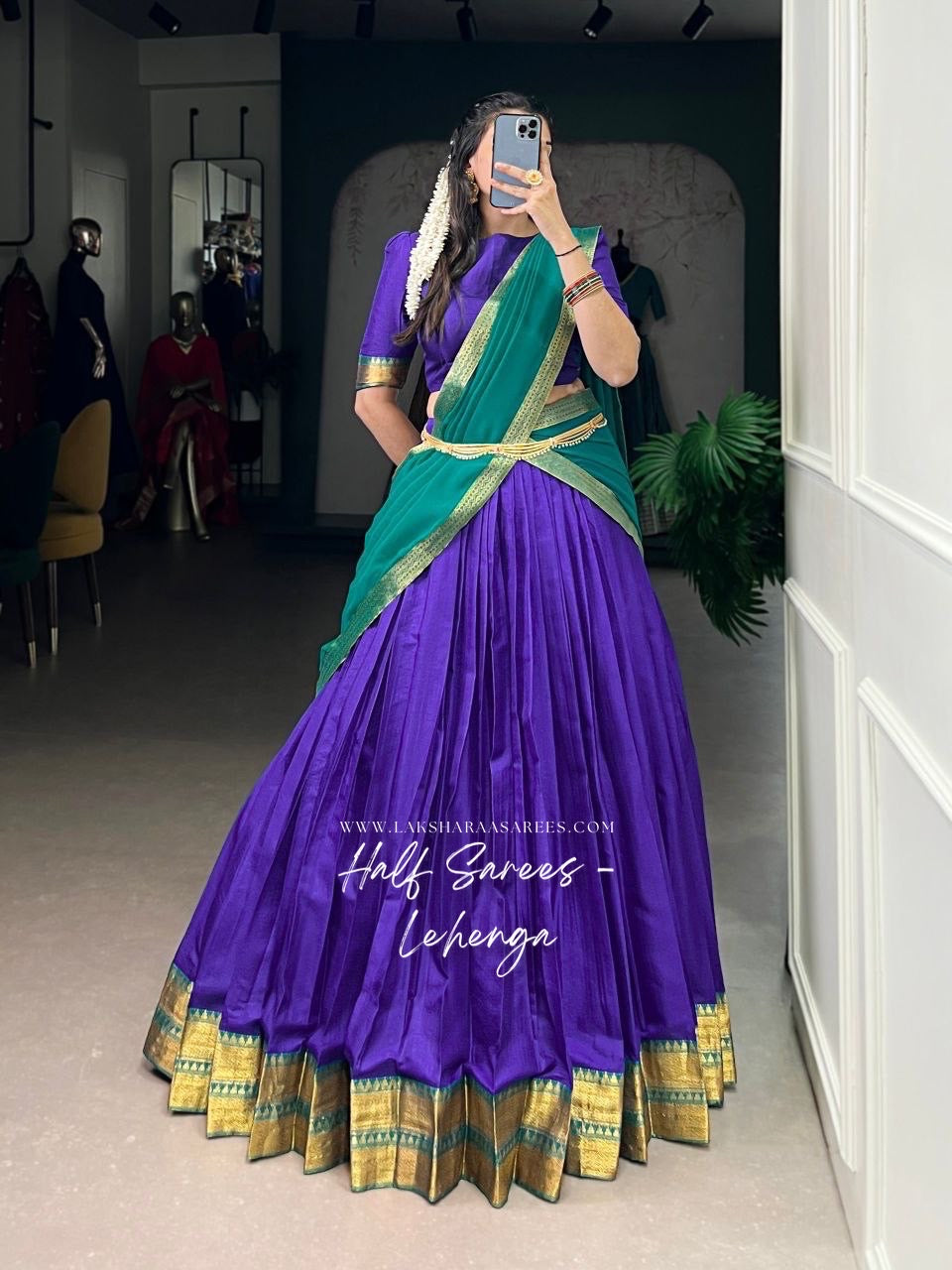 YALINI — Poly Cotton Half Saree Lehenga