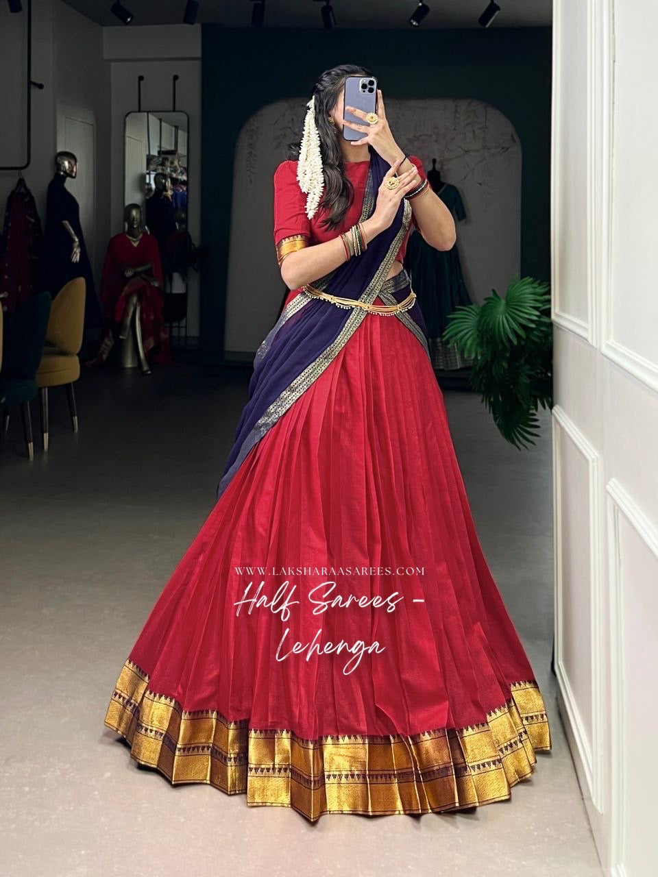 YALINI — Poly Cotton Half Saree Lehenga