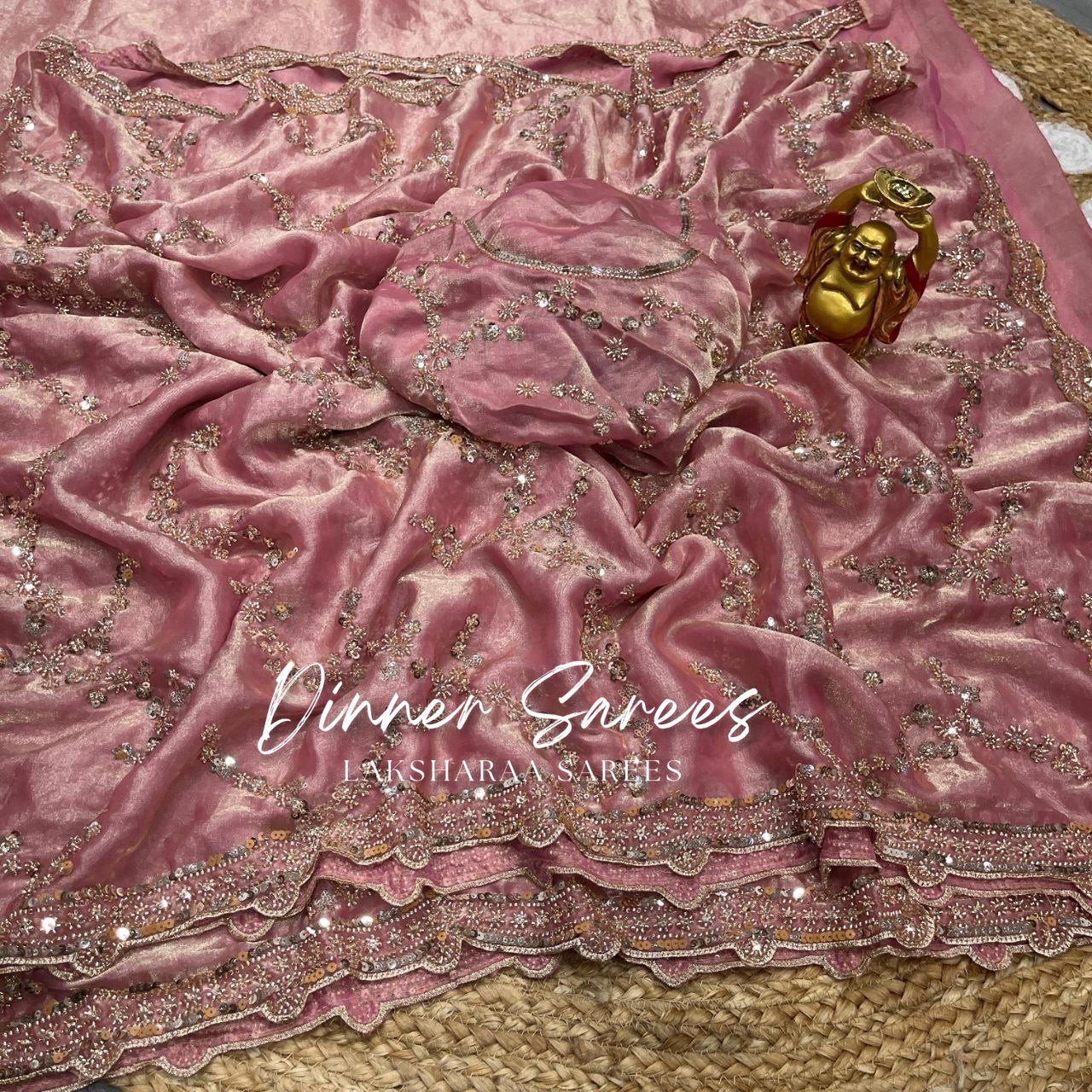 NADHIYA — Grand Shimmer Sequin Dinner Saree