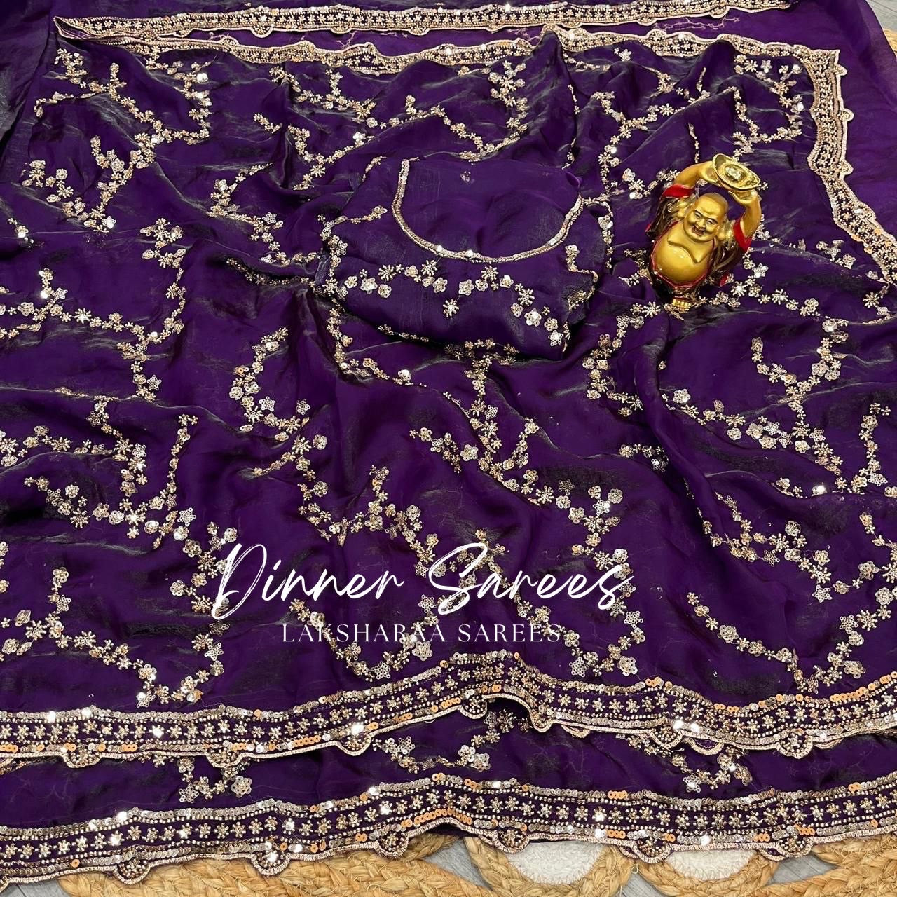 NADHIYA — Grand Shimmer Sequin Dinner Saree