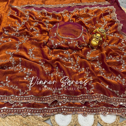 NADHIYA — Grand Shimmer Sequin Dinner Saree