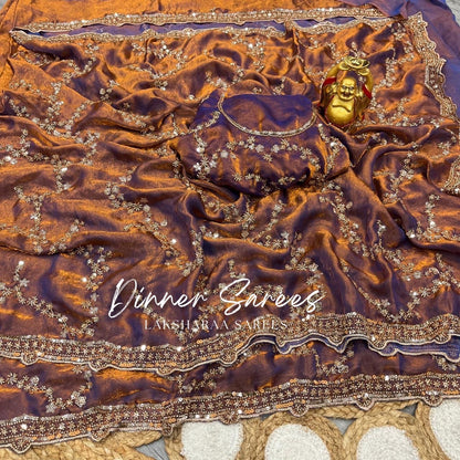 NADHIYA — Grand Shimmer Sequin Dinner Saree