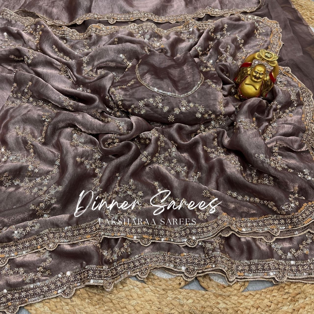 NADHIYA — Grand Shimmer Sequin Dinner Saree