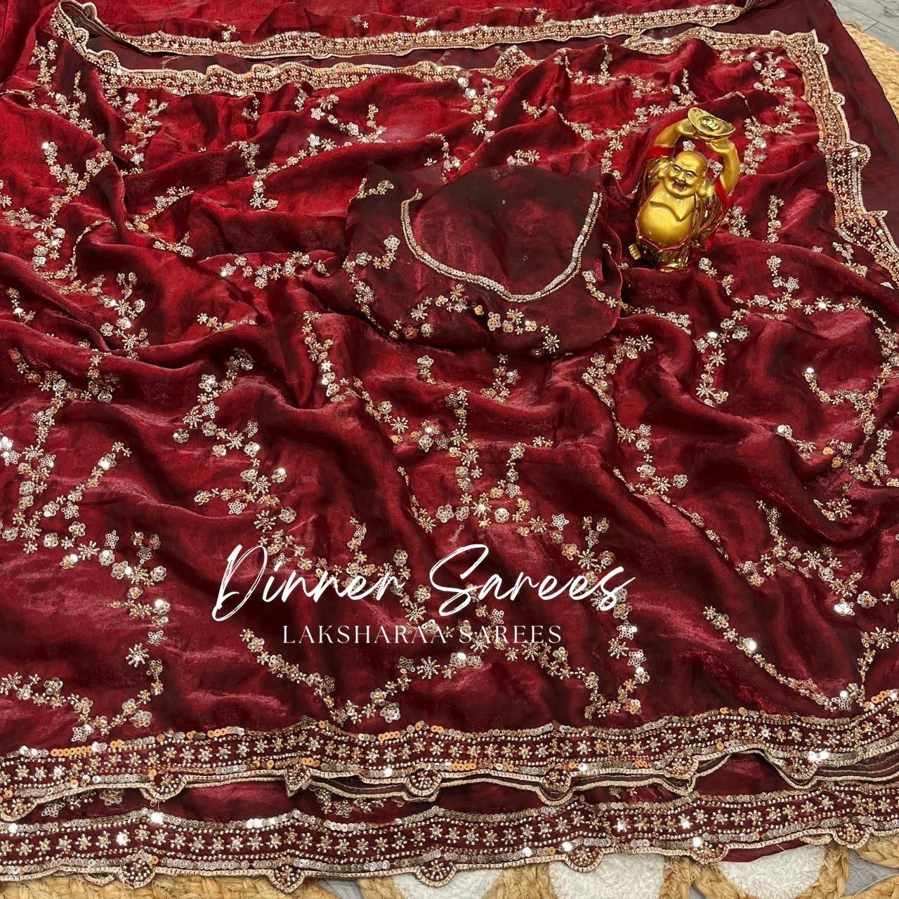 NADHIYA — Grand Shimmer Sequin Dinner Saree